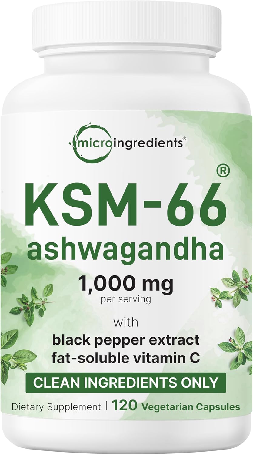 Micro Ingredients KSM-66 Ashwagandha front view bottle supplement