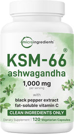 Micro Ingredients KSM-66 Ashwagandha front view bottle supplement