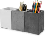 MyGift Set of 3 Cement Decorative Hexagon Multi-Colored Desktop Pen Holder and Pencil Office Supply Stationary Storage Cups (White, Gray, Black) - Image 9
