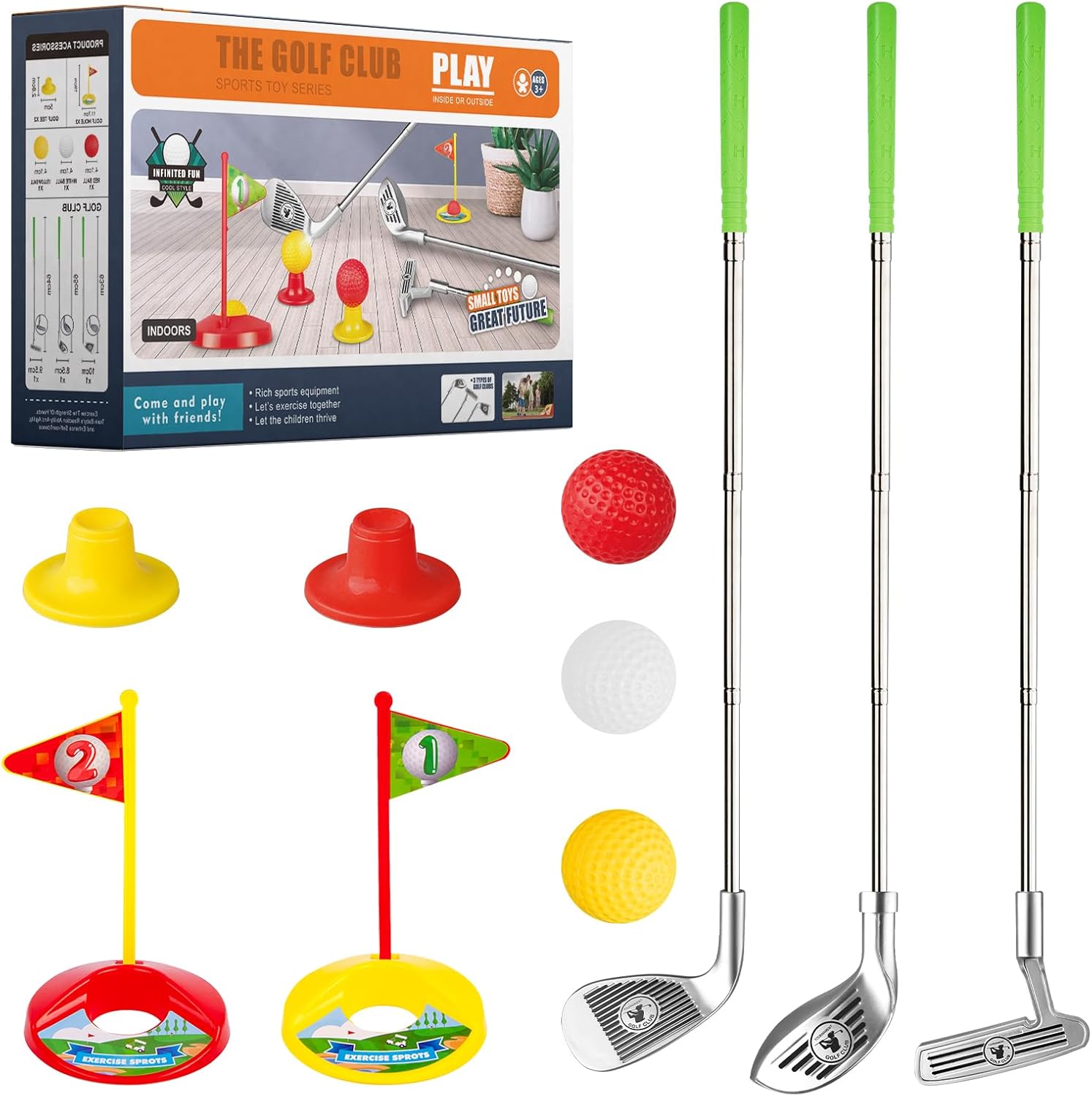 Liberry kids golf club set front view with storage bag