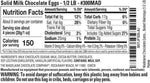 Eight ounce bag of imported American solid milk chocolate Easter candies close up view.