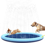 Wityoo Splash Pad for dogs and kids front view showing water sprinklers active on grass