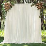 ESGOTBME wrinkle free ivory backdrop curtain front view for wedding decorations