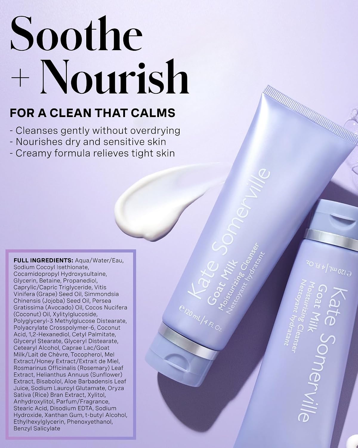Kate Somerville luxury imported dry skin cleanser packaging