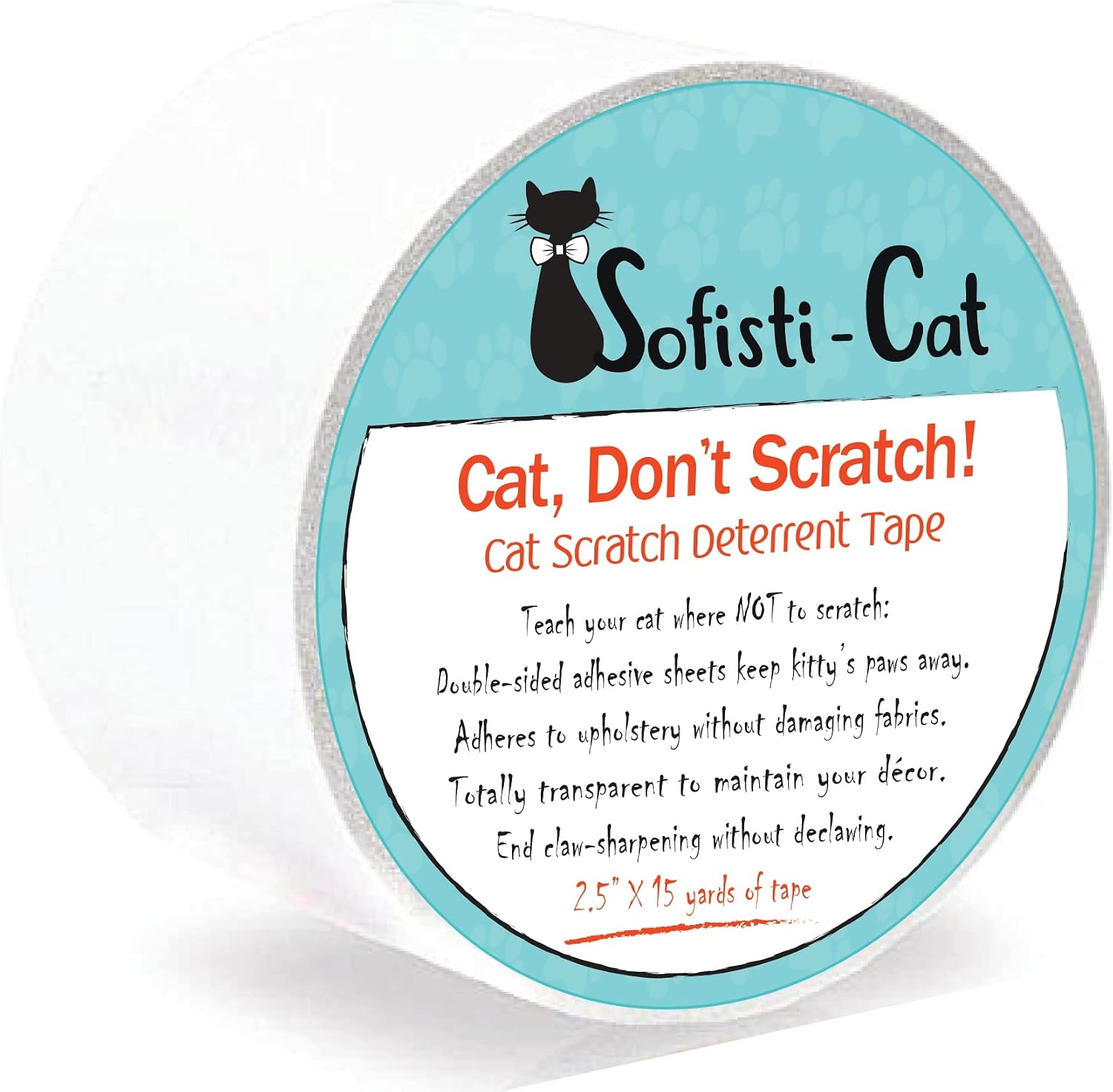 Sofisti-Cat training tape front view clear double sided cat scratch deterrent roll