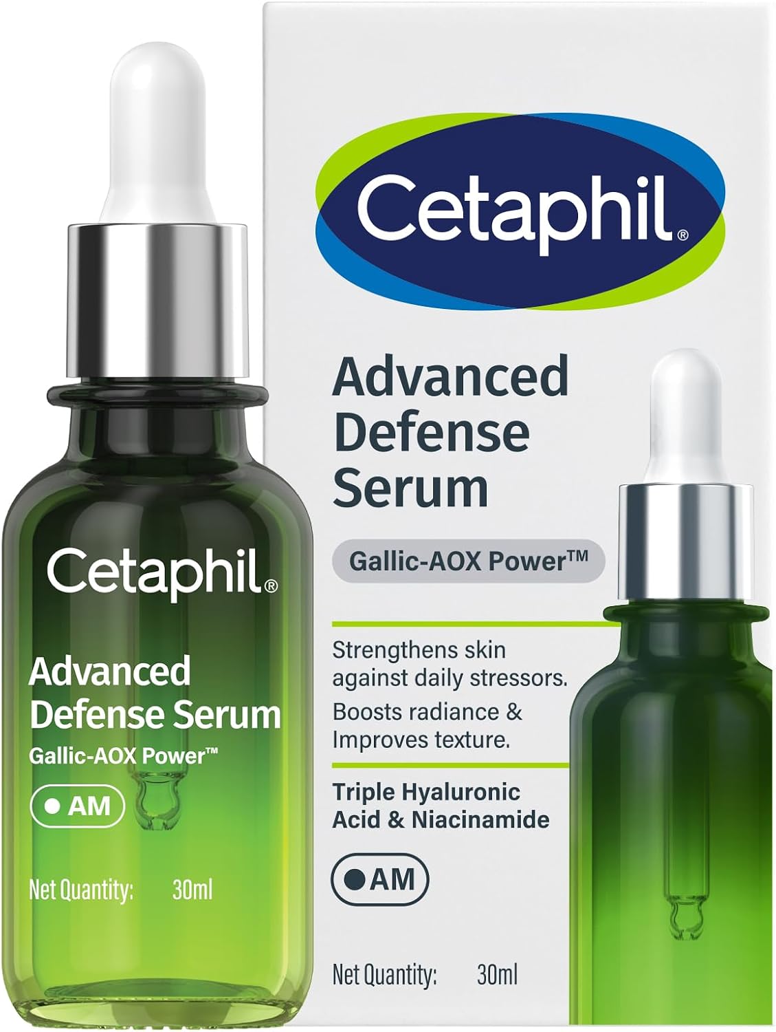 Cetaphil Advanced Defense Serum 30ml | Day Routine Antioxidant | Skin Barrier Defense Face for Sensitive Skin | Hydrating & Radiance Boosting with Gallic Acid + Vitamin E 2x More Effective than Vitamin C | Fragrance Free, Dermatologist Recommended - Image 1