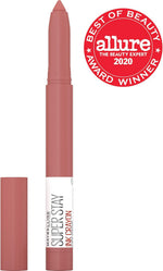 Application of Maybelline Super Stay Ink Crayon on lips