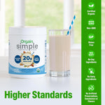 Orgain Creamy Vanilla clean ingredients list including pea protein and chia seeds