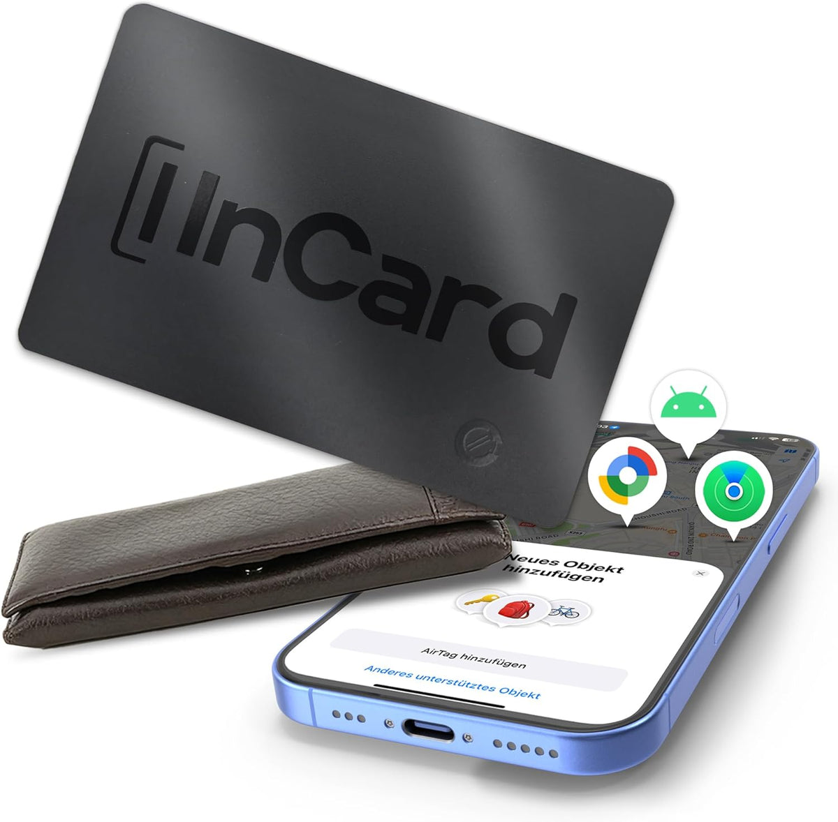 Vivitagx Ultra Thin Wallet Tracker Card front view slim credit card style GPS tracker for bags