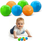 Botabee multi colored replacement ball set front view showcasing six colorful toy rock balls.