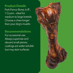Single ingredient pork femur bone packaging
