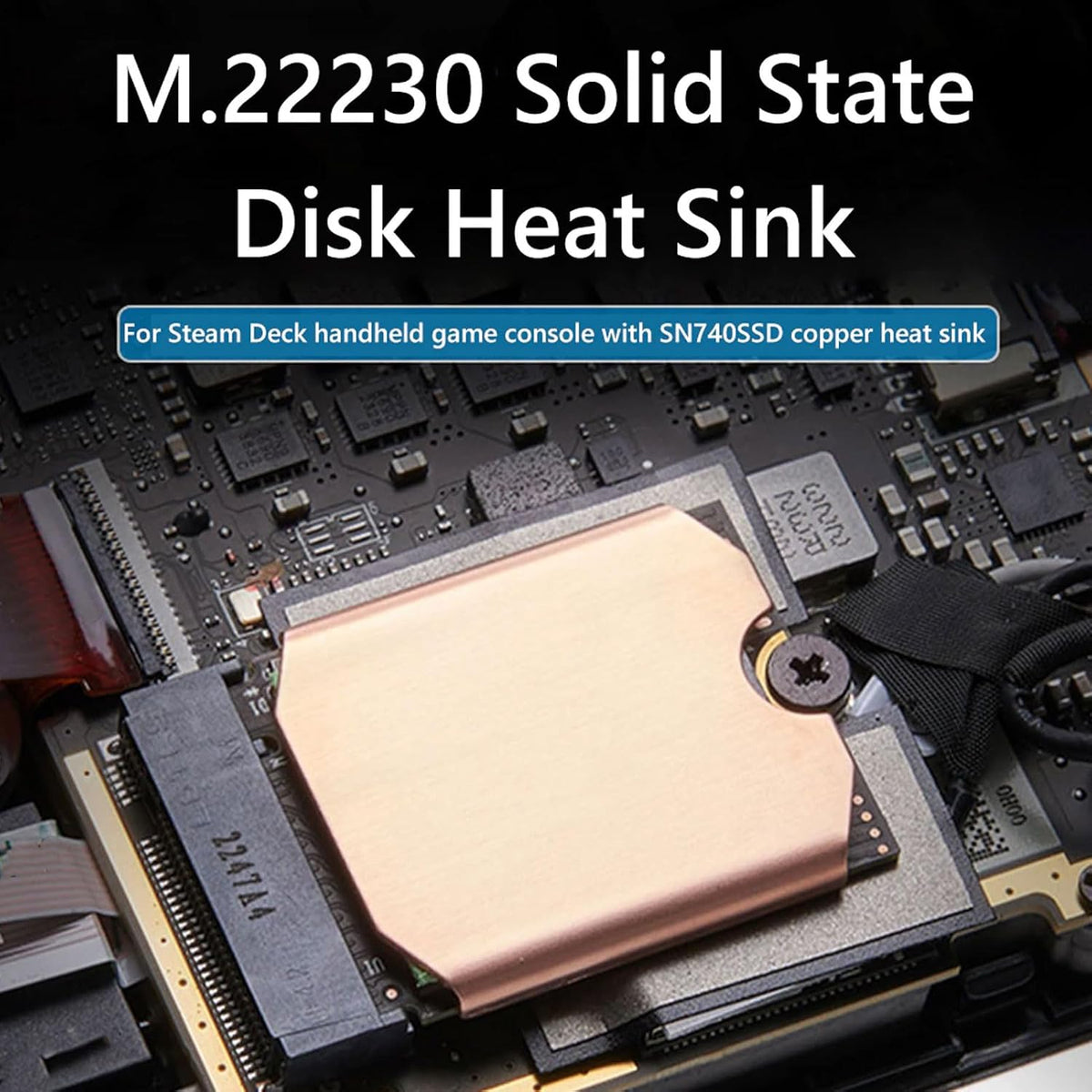 Zunate copper heatsink installed on handheld console SSD