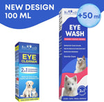 100 ml bottle of Beloved Pets eye flush for puppies and rabbits packaging view.