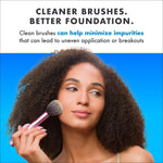 Cinema Secrets brush cleaner being poured into cleaning tin