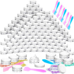 MotBach 100 piece 3 gram empty cosmetic jars front view