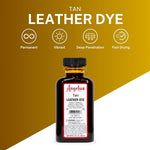 Angelus permanent leather dye label close up
