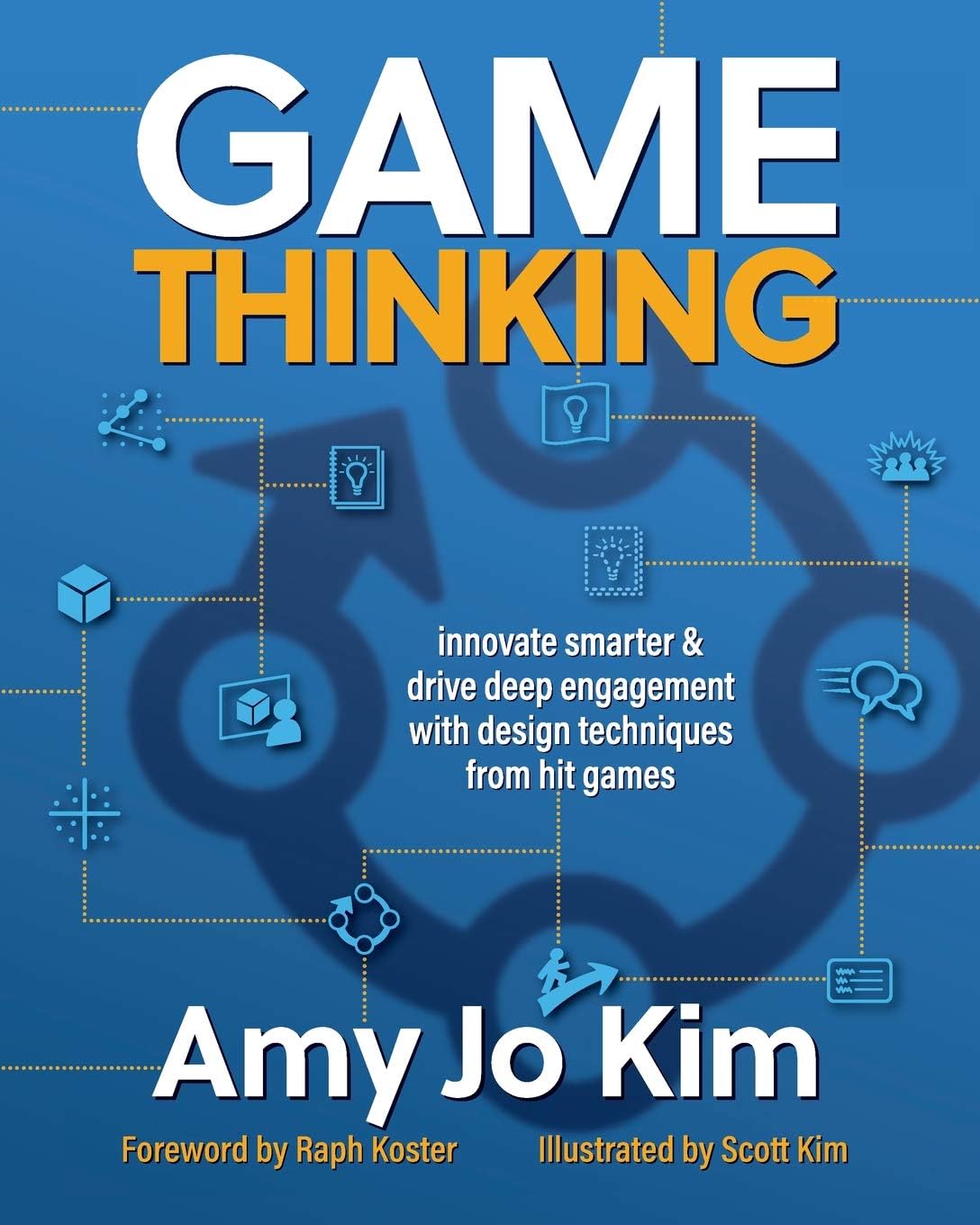 Gamethinking.IO Game Thinking paperback book front cover showing title and author Amy Jo Kim