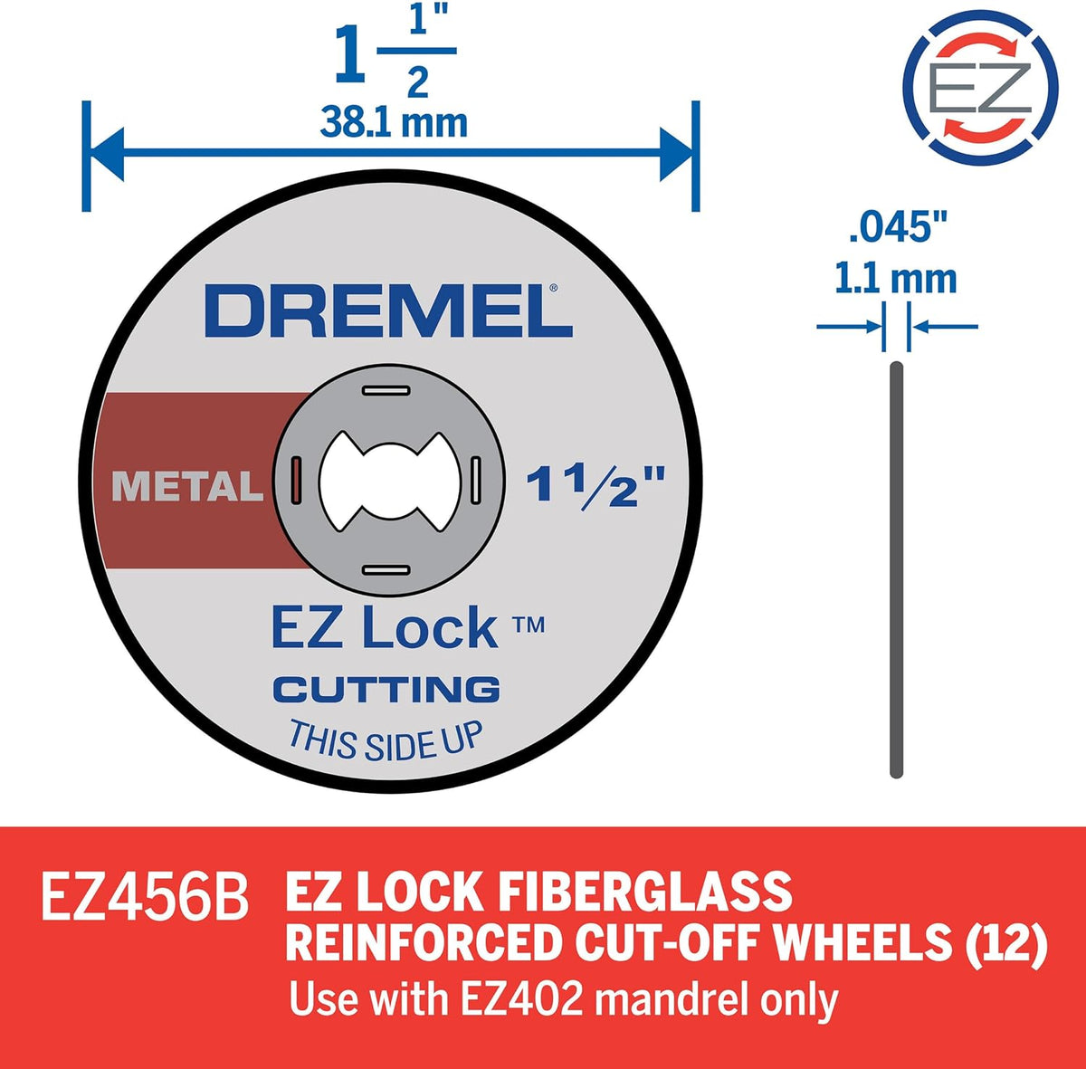 Dremel 1.5 inch cutting discs stacked in packaging