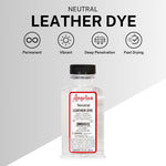 Angelus leather dye neutral packaging label close up