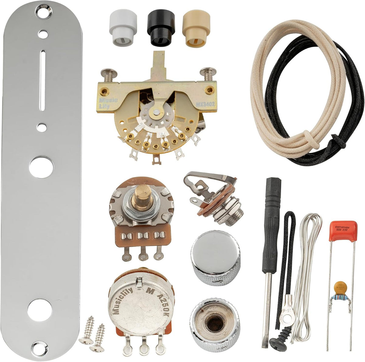 Musiclily pre-wired control plate output jack and wiring