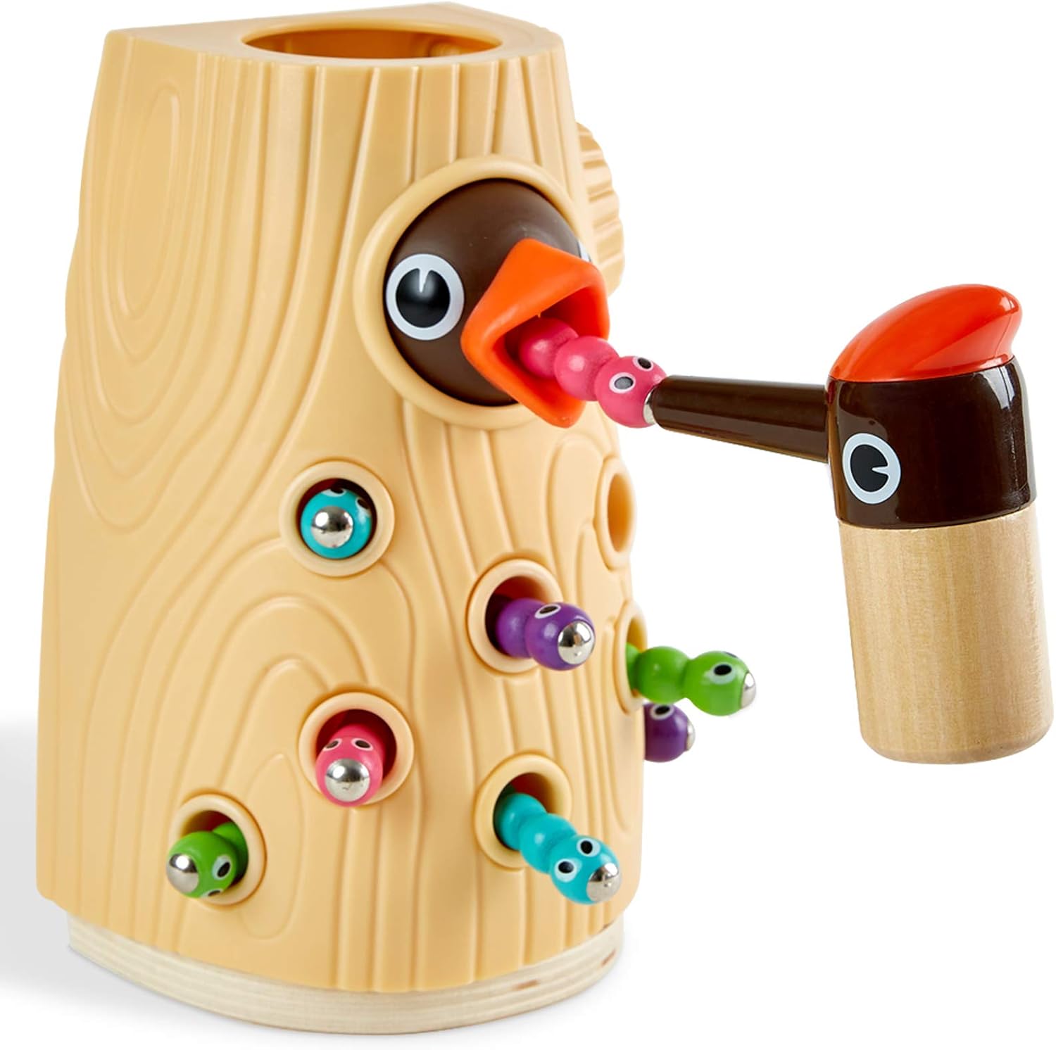 Top Bright Montessori bird feeding game front view on wooden table