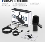 SL40 USB/XLR Dynamic Microphone for Podcasting, Gaming, Live Streaming and Recording, Built-in Headphone Output, LED Mute Button, All Metal, Voice Isolation Technology - Image 9