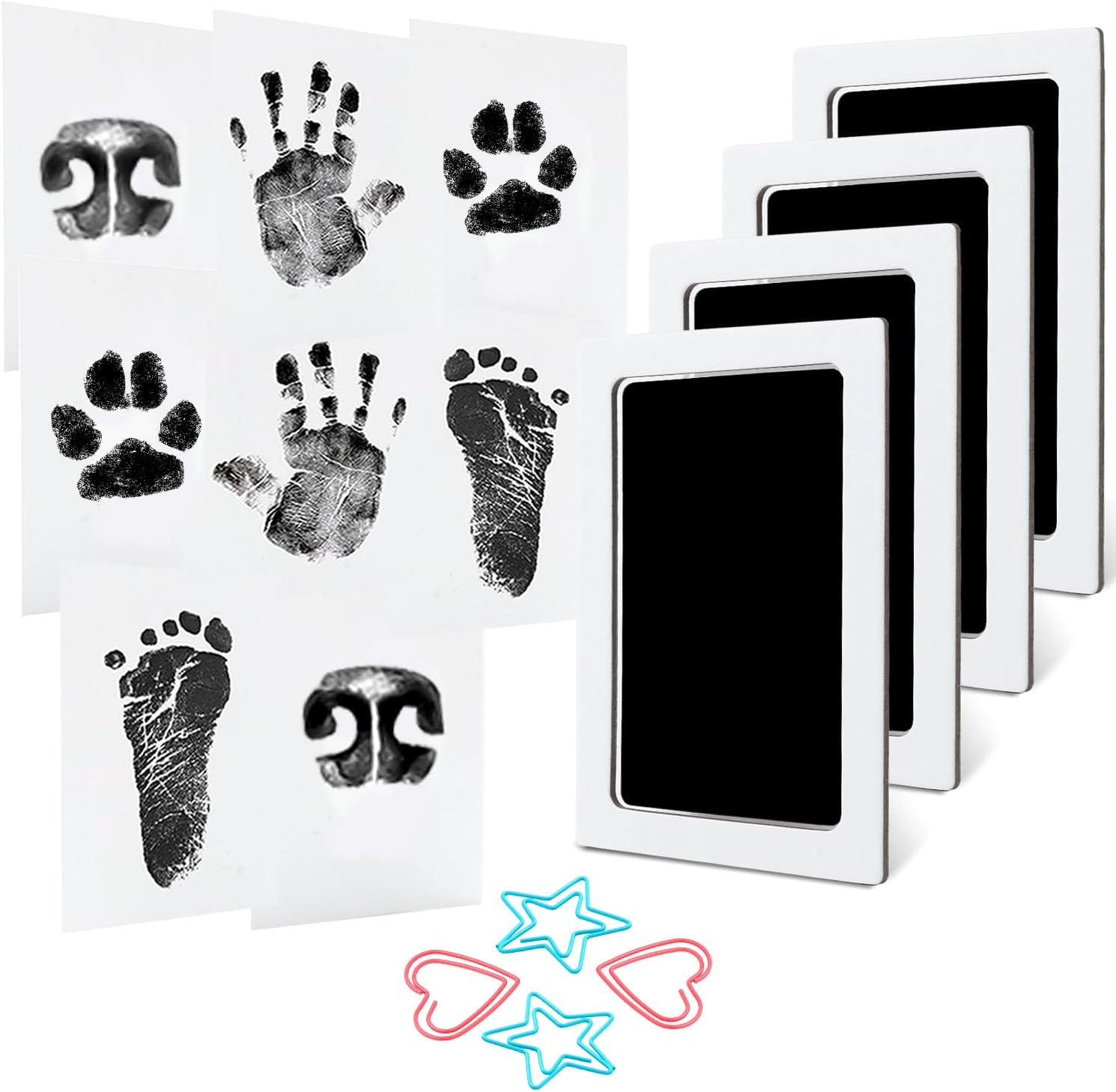 MengNi baby inkless hand and footprint kit front view displaying packaging and clean touch pads