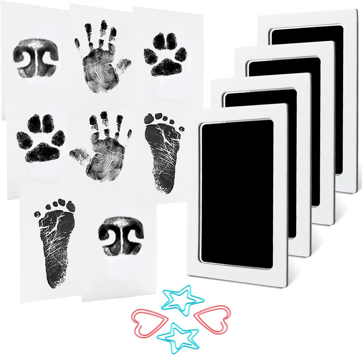 MengNi baby inkless hand and footprint kit front view displaying packaging and clean touch pads