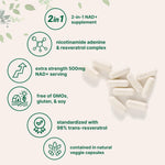 Micro Ingredients NAD Plus Resveratrol supplement ingredients breakdown