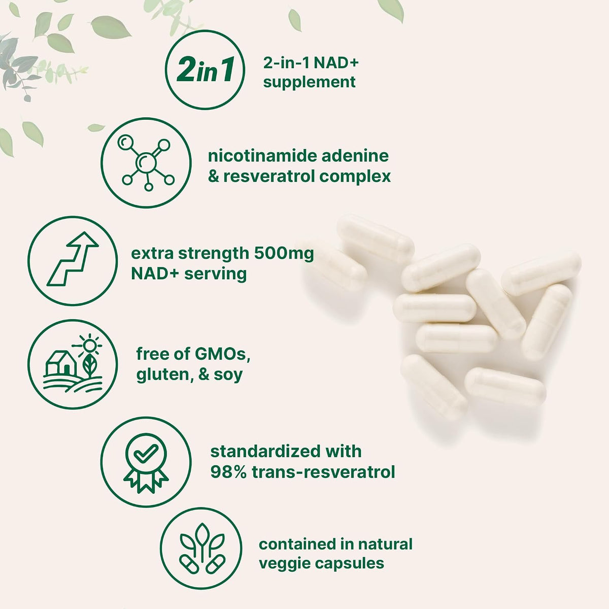 Micro Ingredients NAD Plus Resveratrol supplement ingredients breakdown