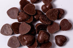Small batch handcrafted raw chocolate hearts for snacking