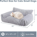Washable cover feature on cat couch bed