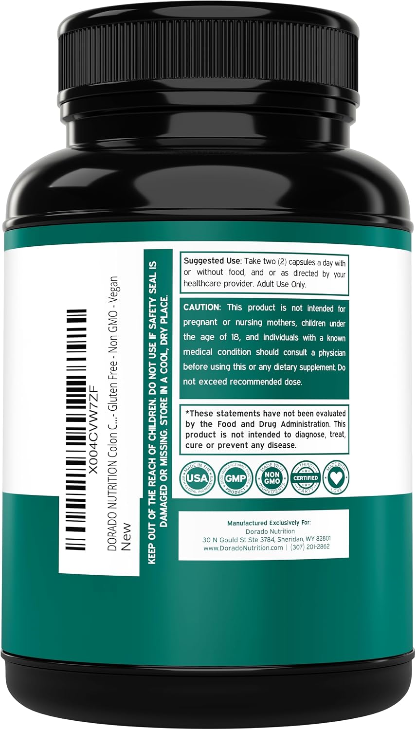 Dorado Nutrition colon detox capsules packaging