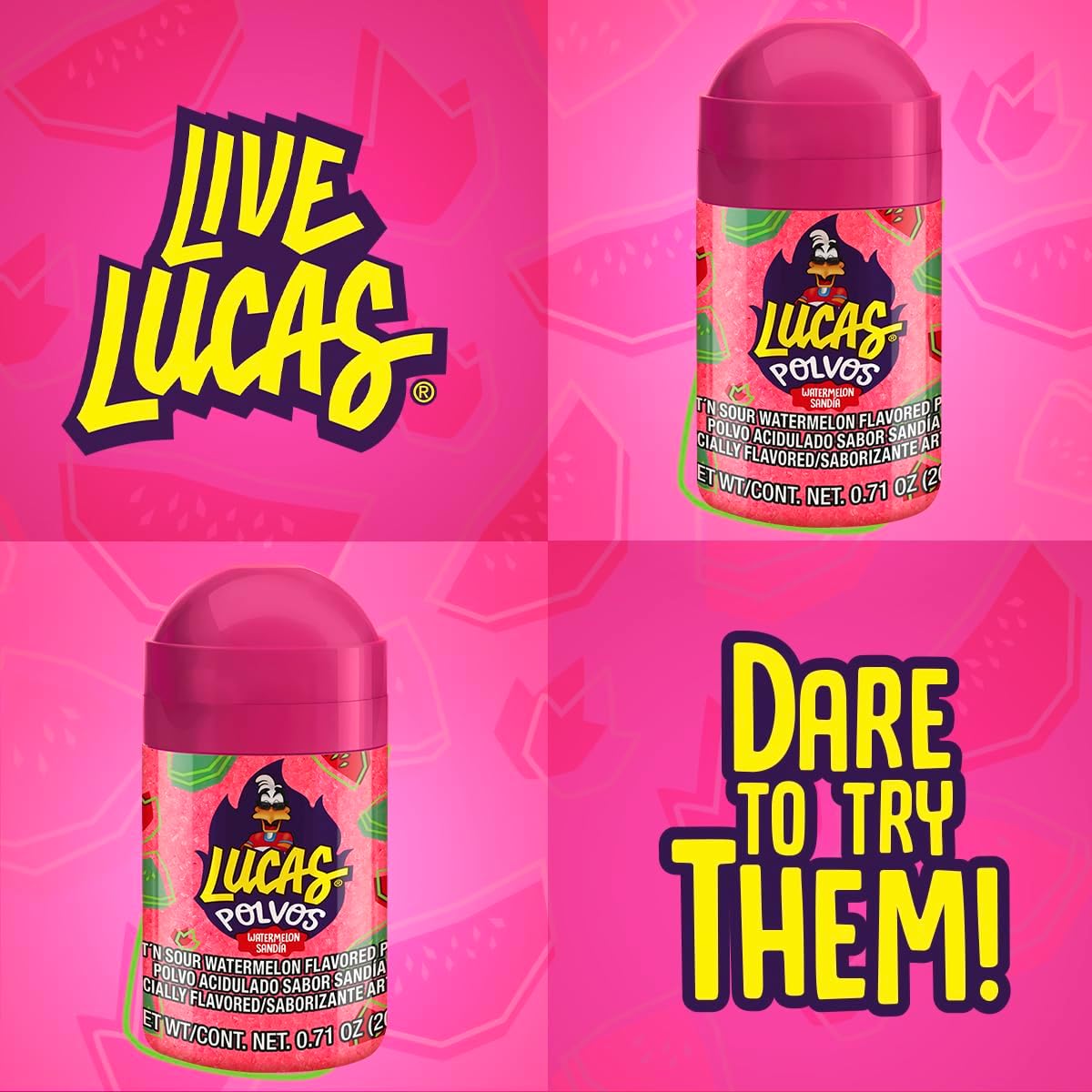 Lucas Powder Watermelon Flavored Candy, 0.71oz - 10 Pieces Pack for Treats, Fruit, Parties, Piatas - Image 8