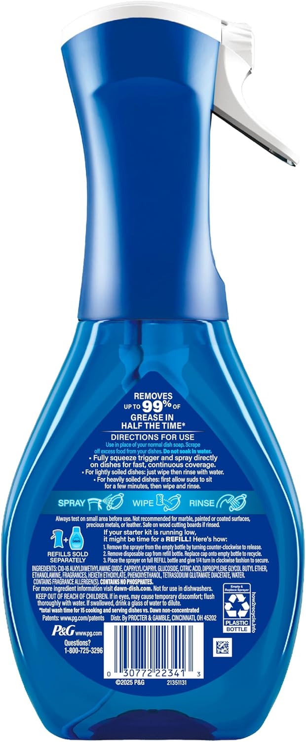 Dawn Dish Soap Spray Tropical Blend Scent, Kitchen Household Essentials, 16 oz. Spray Bottle - Image 12