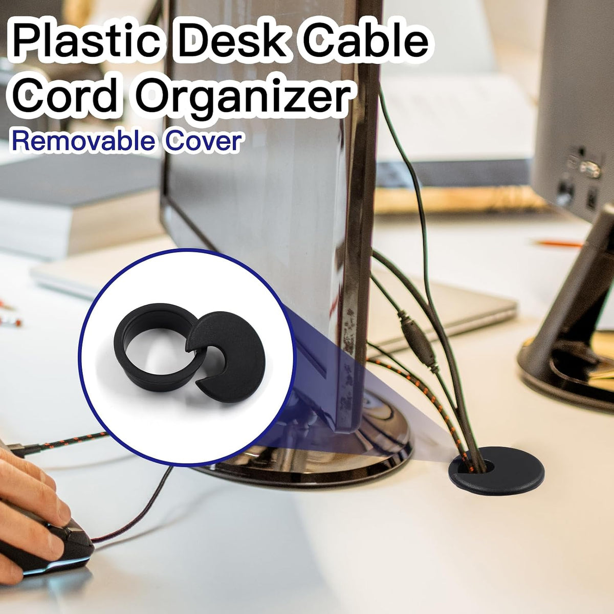 Suiwotin wire cord organizer top profile view.