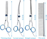 Ergonomic pet scissors handle showing the noise reducing rubber buffer design.