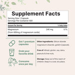 Micro Ingredients Magnesium Oxide 500 count label supplement facts