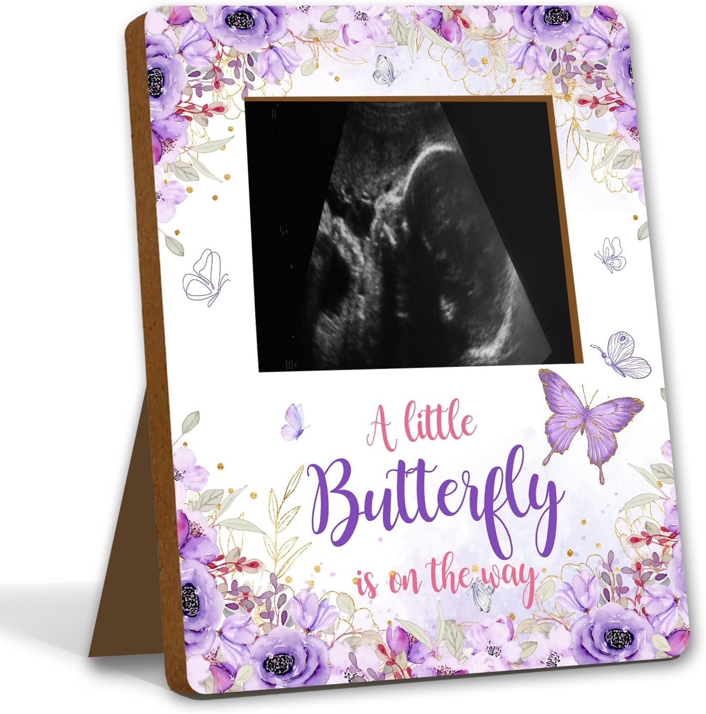 Creapuso ALodr butterfly baby shower picture frame front view