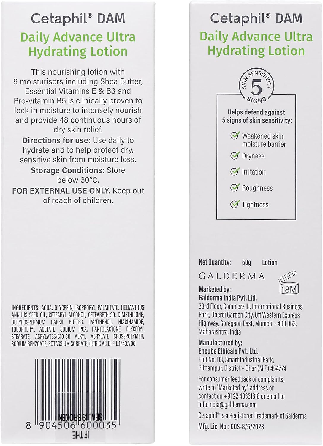 Cetaphil sensitive skin lotion packaging angle view