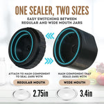 Impruvio sealing kit components including regular and wide mouth lids