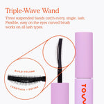 Side profile of Tower 28 Mini MakeWaves mascara tube