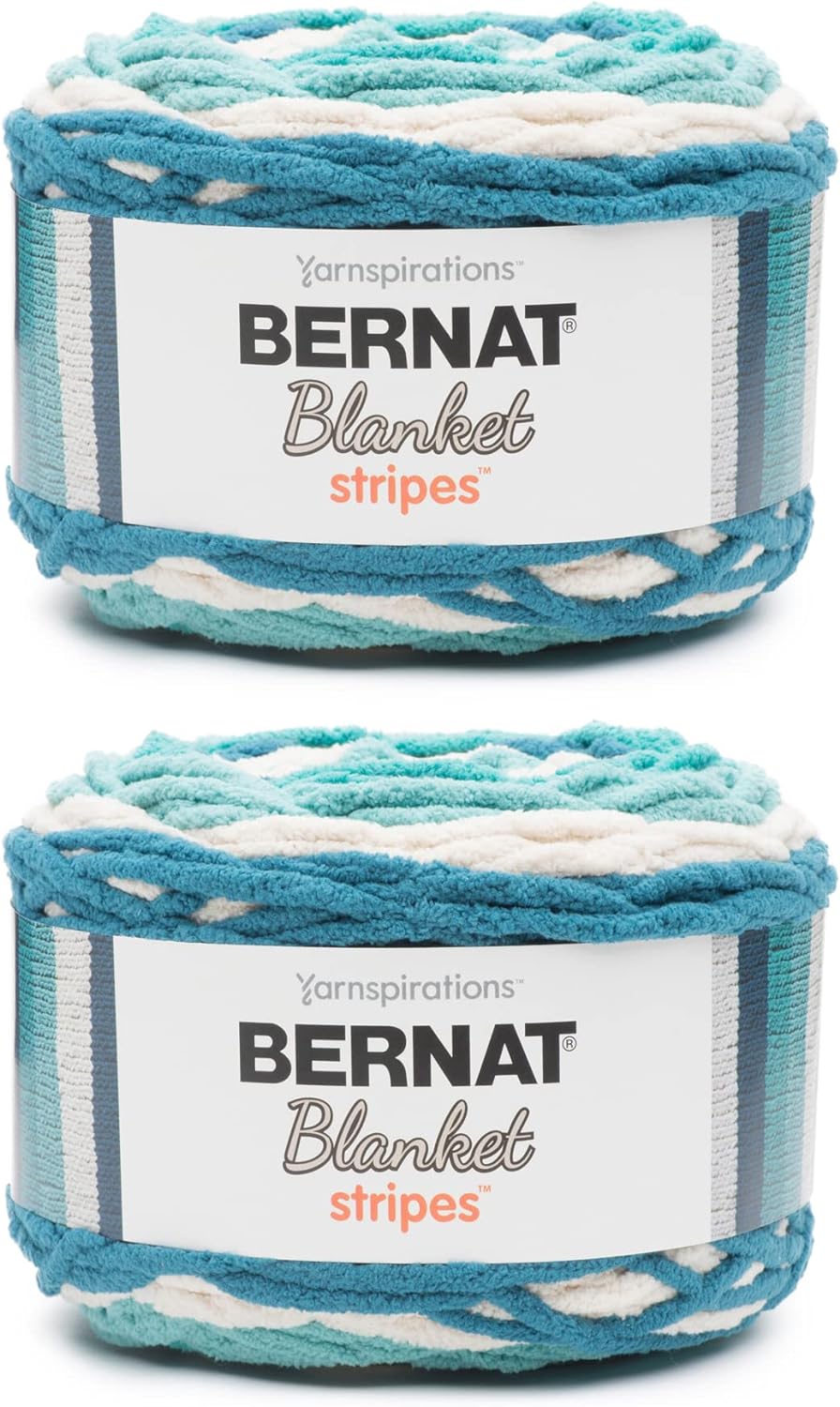Bernat Blanket Perfect Phasing - 2 Pack of 220 Yards/10.5 oz Citron 100% Polyester Yarn - Image 12