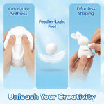 Soft squishy cloud texture demonstration of moldable foam clay