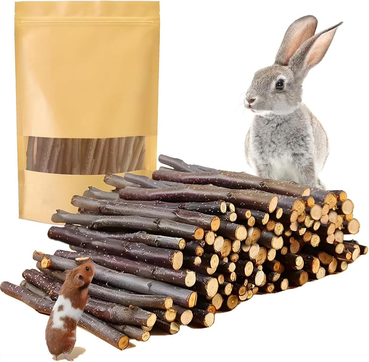 Sadaunbe organic apple sticks front view for small animal dental care