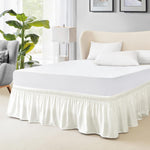 FreshCulture Queen Bed Skirt, Elastic Wrap Around Bed Skirt Queen Size, Bed Skirts for Adjustable Bed, Easy Fit with 18 Inch Drop Length, Hotel Quality Dust Ruffle for Queen Bed (White) - Image 12