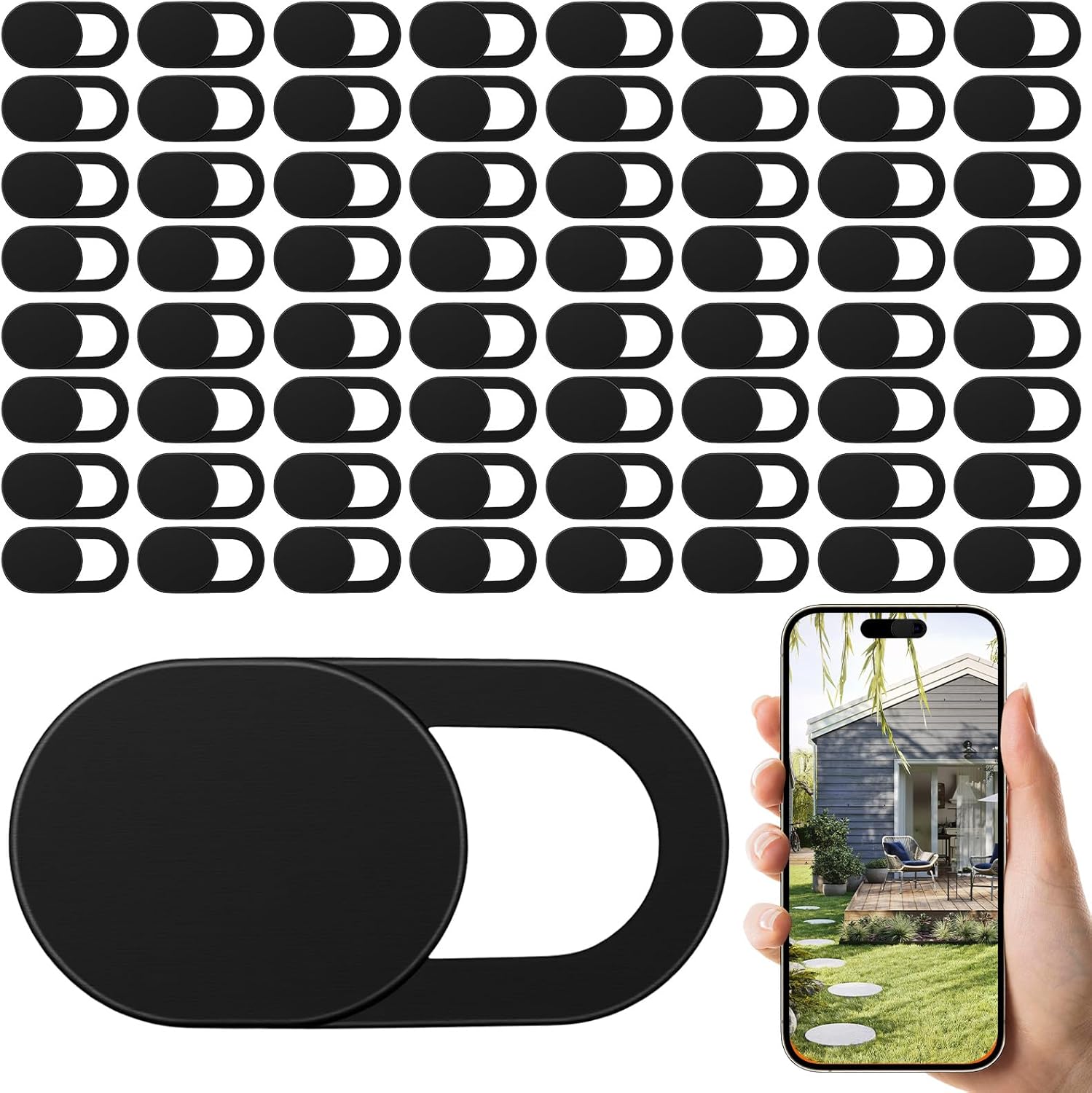 FNANJWQ ultra thin laptop camera cover slide front view blocking a laptop lens