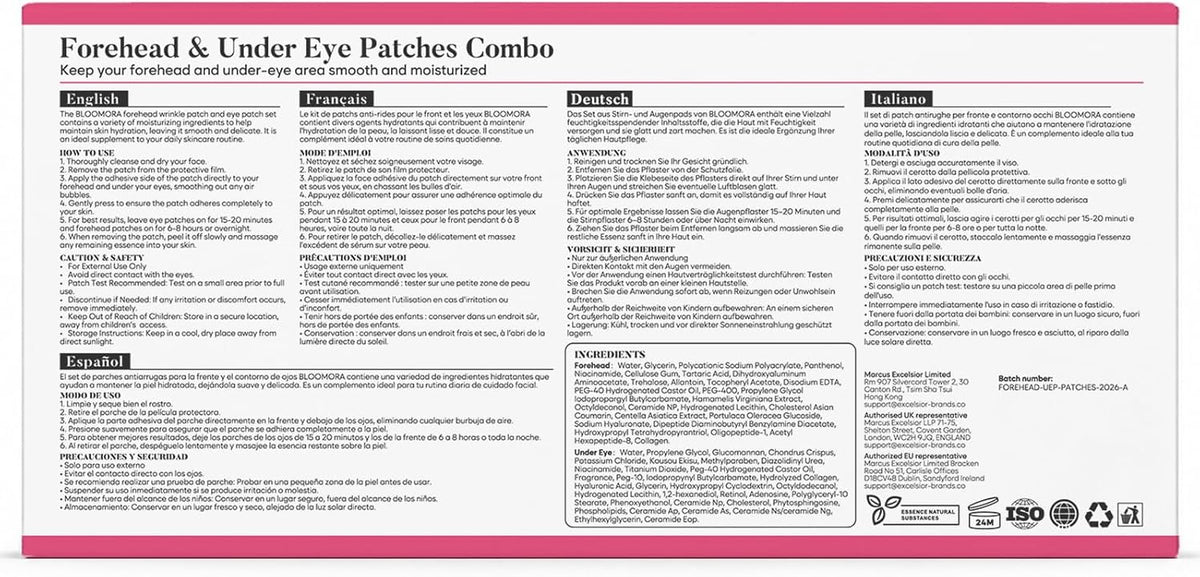 15pc Set Forehead Wrinkle Patches & Under Eye Patches for Puffy Eyes and Dark Circles, Moisturizing Anti Wrinkle Hydrogel with Hyaluronic Acid & Collagen, Individually Sealed 5-Use Travel Essential - Image 9