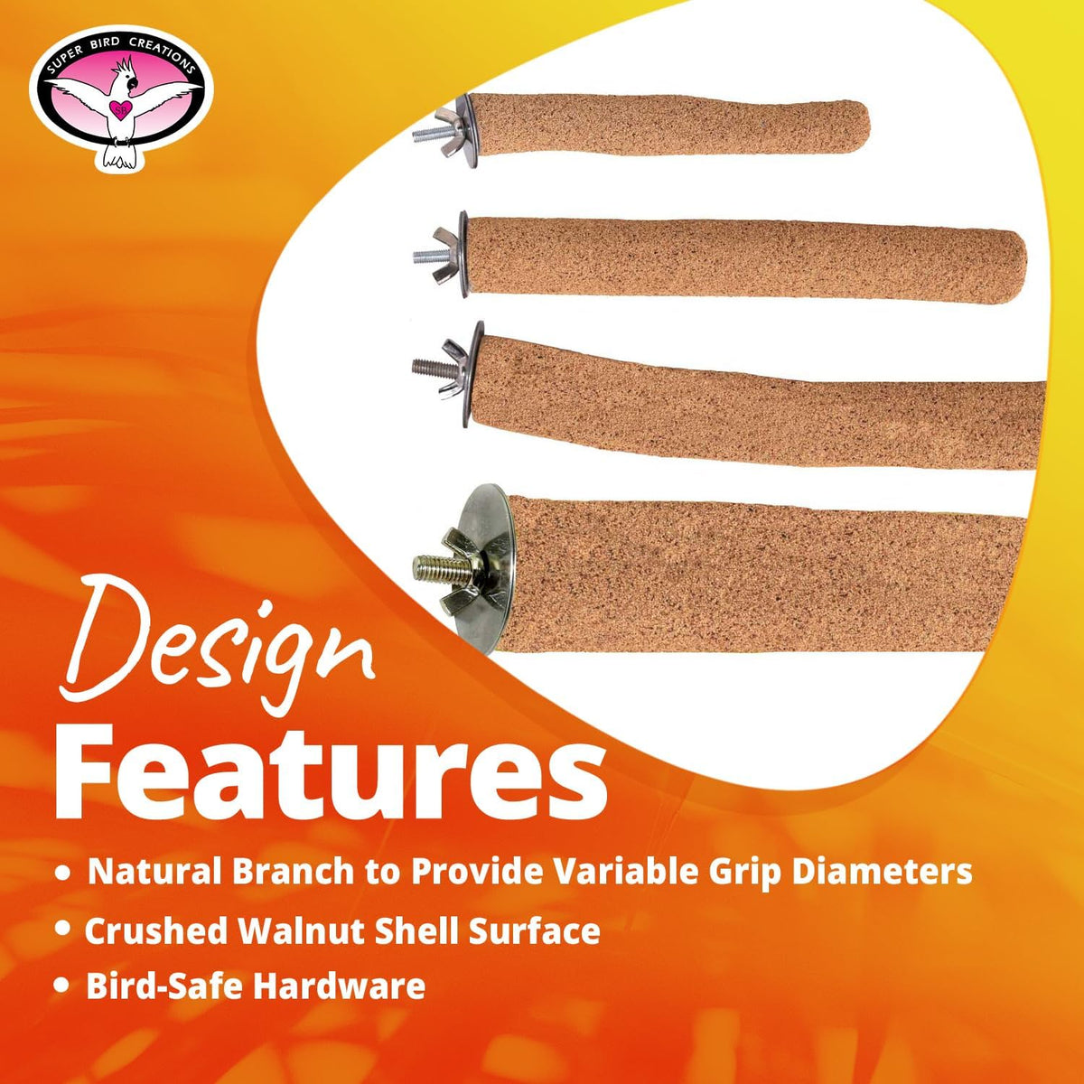 Super Bird Creations grooming perch lifestyle view with bird