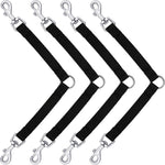 Reginary No Tangle Dog Leash Couplers pack of four in a front view showcasing the heavy duty black nylon construction.